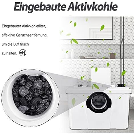 Pompe à matières fécales 700W Pompes pour eaux usées Pompes à eau avec filtre à charbon pour WC Douche Lavabo Pompe domestique NAIZY