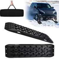 GOPLUS Lot De 2 Planches De Récupération Tout-Terrain Orange - Tapis De Traction 10 Tonnes Pour Sable, Boue, Neige - Voiture, 4x4, Camping-Car
