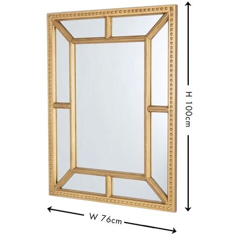 Gold Rectangular Wall Mirror For Living Room 76cm X 100cm   102929436 3 