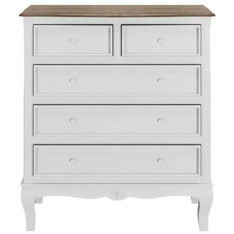 Distressed Chest Solid French Style Distressed Painted 2+3 Drawer Chest