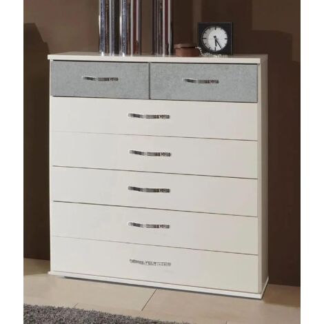 Light grey high gloss store chest of drawers