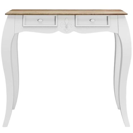 Distressed white deals console table