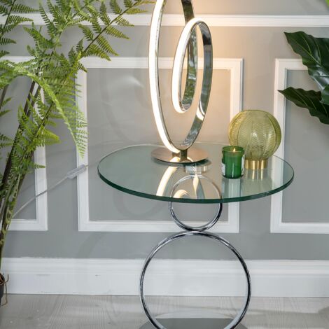 Prato Glass Top Round Side Table
