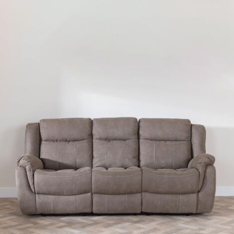Bergamo Brown Fabric 3 Seater Recliner Sofa Default Title
