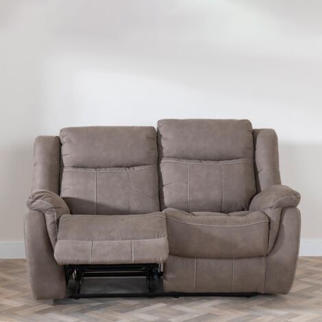 Bergamo Brown Fabric 2 Seater Recliner Sofa Default Title
