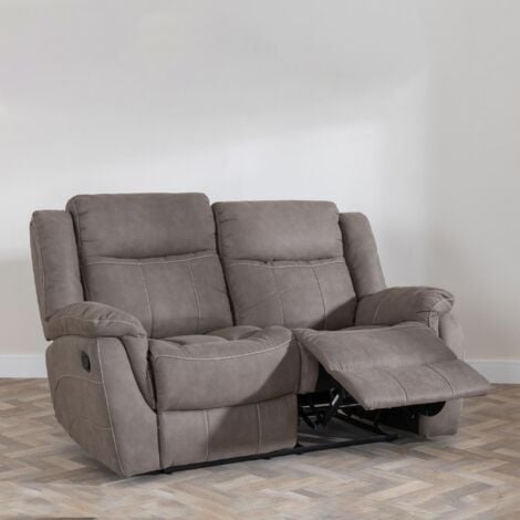 Bergamo Brown Fabric 2 Seater Recliner Sofa Default Title