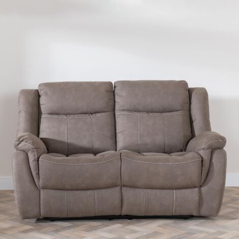 Bergamo Brown Fabric 2 Seater Recliner Sofa Default Title