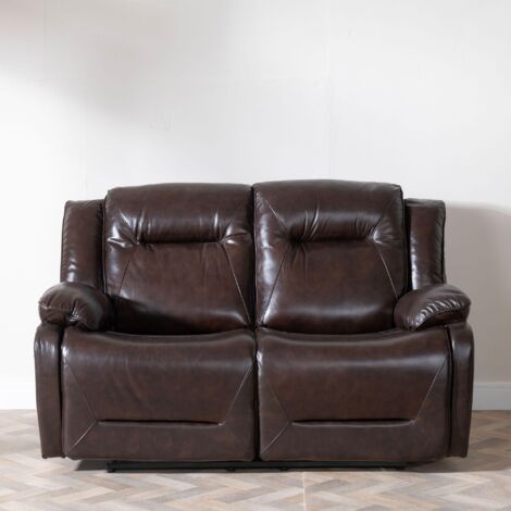 Capua Dark Brown Leather Recliner Sofa Set