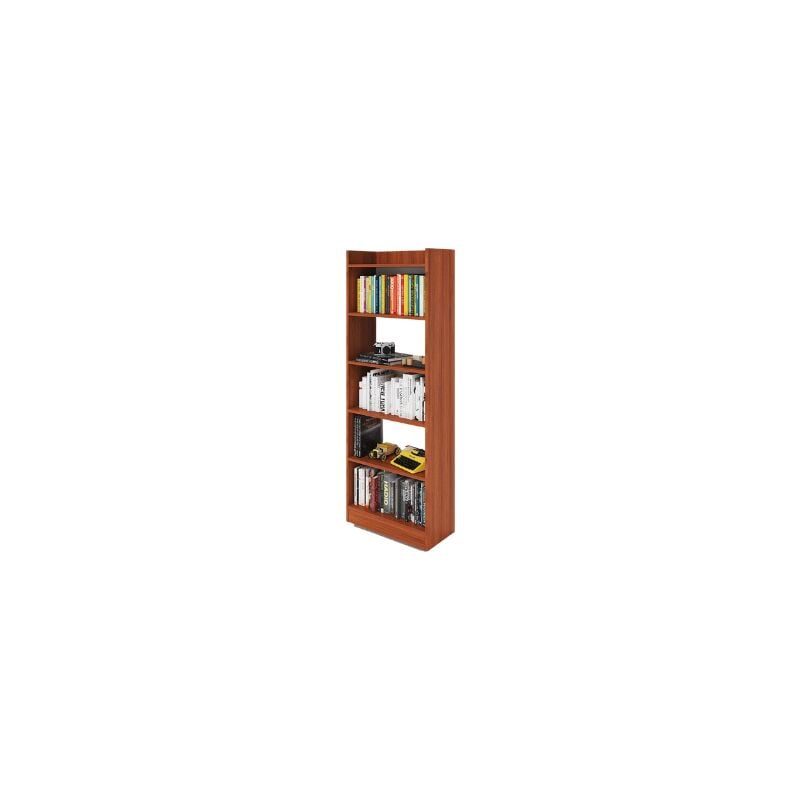 EASYCOMFORT Mobile Libreria a Scala con 3 Mensole e Armadietto, Scaffale  Moderno Stile Nordico in Legno, 60x40x171cm, Rovere e Bianco