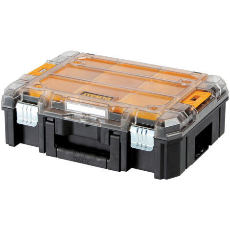 Dewalt – Organisateur avec couvercle transparent – 2 compartiments amovibles – Résistant aux chocs – Pour rangement outils – Volume 6,3 L (1/10)