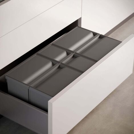 Poubelle automatique 89L – 4 compartiments – Polypropylène anthracite – Pour espaces confinés – M-120 – Gollinucci