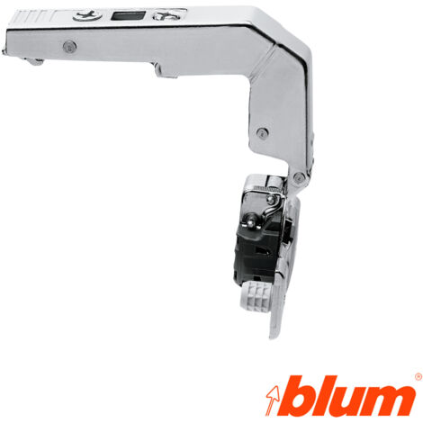 Blum – Charnière d'angle droite nickelée pour meuble – Acier – Ouverture 92º à 155º – Pour portes 20 à 24 mm d'épaisseur (1/4)
