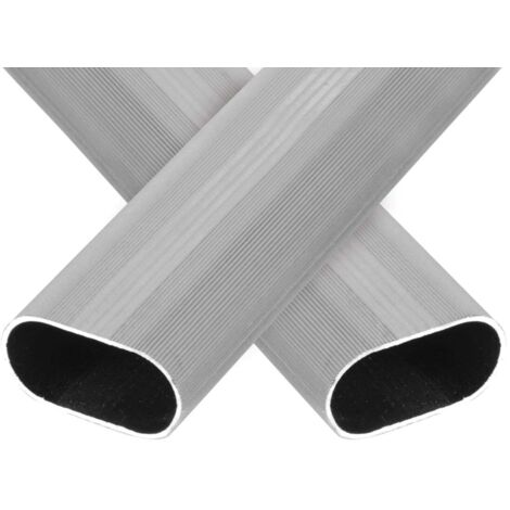 Barre en aluminium 15X30 Courbe 90º Argent 1X1Mts - JANI - Tringle de placard ovale cannelée (1/3)