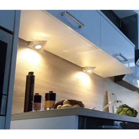 Hera Aro Meuble Triangulaire Ul 2-Led F 24V 3.0W Acier Inox Neutre