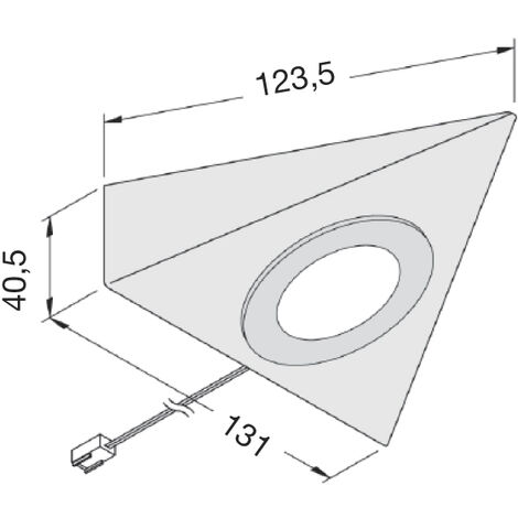 Hera Aro Meuble Triangulaire Ul 2-Led F 24V 3.0W Acier Inox Neutre