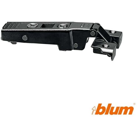 Blum – Charnière pour meuble droite 95º – Aluminium Onyx – Fixation vis – Réglage latéral +2mm – Adaptable profilés 22x24mm (1/5)