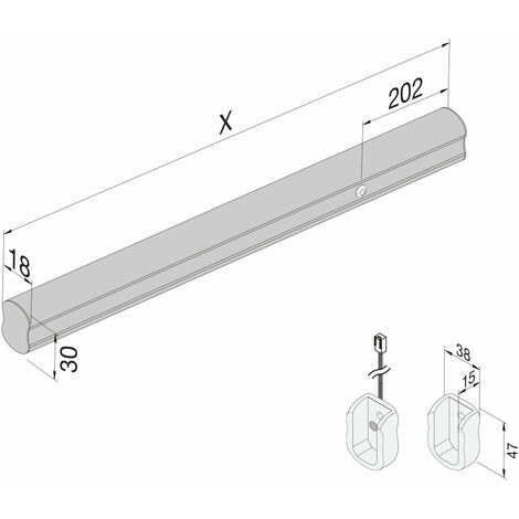 Hera Led armoire barre 24V 11,5W 1200mm 4000K Chrome ou Mat