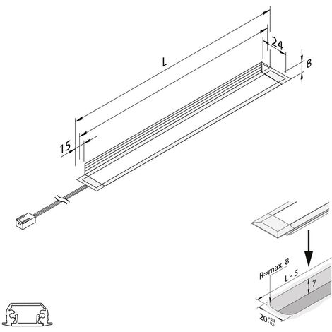 Bande Led Encastrable Hera 830ml 15.1w Alu.Anod.