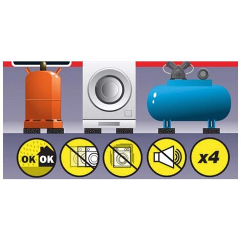4 Patins Anti-vibration Caoutchouc Pour Machine Découpe - M6x30mm, Stabilité Outil