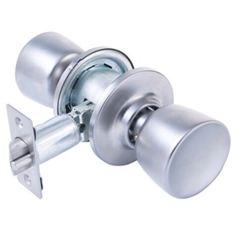 Bouton de passage chromé mat en forme de tulipe – Système de verrouillage réglable 60/70mm – Pour carrés de 8mm – Rosace Ø65mm – Azbe (1/7)