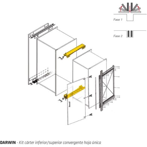 Darwin Kit Carter Inf.Super. Feuille simple - Kit carter de porte pour système Darwin