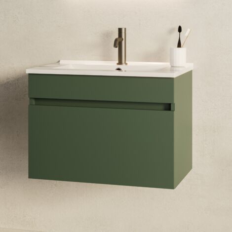 Mueble de baño SOKI 60cm VERDE  1 cajón + lavabo
