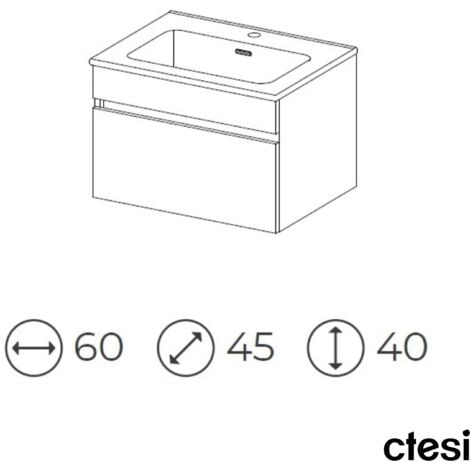 Mueble de baño SOKI 60cm VERDE  1 cajón + lavabo
