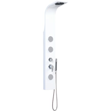 Sistema de panel de ducha Columna de Hidromasaje Ducha con 2 Boquillas de Masaje y ducha de mano cromada SNOW