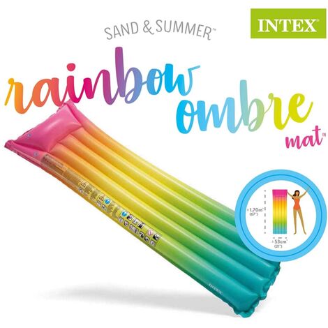 Intex 58721EU - Materassino Gonfiabile Mare Arcobaleno, 170x53x15