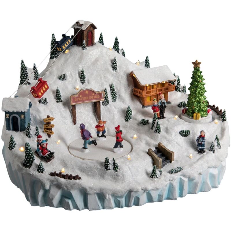 Village de Noël animé et lumineux Station de ski