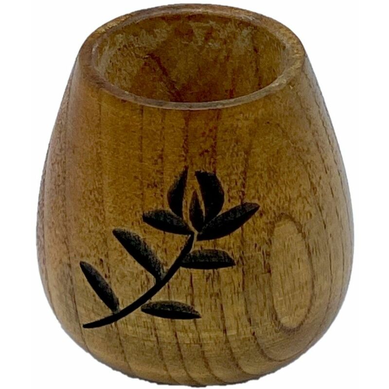Lot 6x Calebasse fleur (pot à maté) traditionnelle en bois