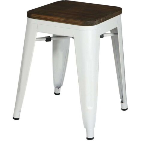 Tabouret en bois et métal design vintage LIV (1/3)