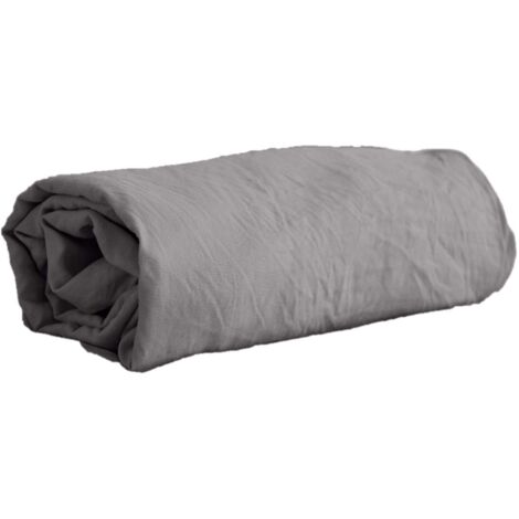 Drap housse 2 places 100% microfibre lavée bonnet 28 cm (1/3)