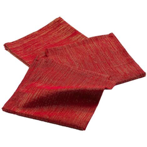 Lot de 3 serviettes en fils métallisés argentés