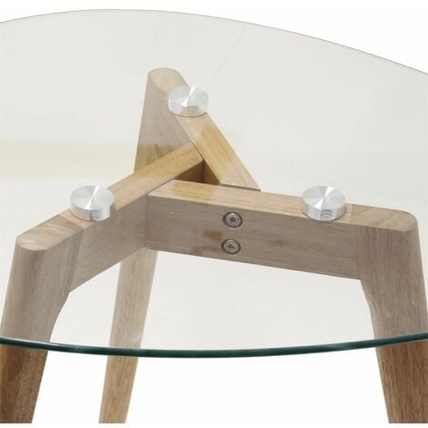 Lot de 2 tables gigognes Galet en verre et bois