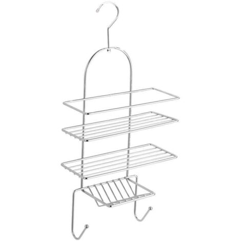 Etagère de douche 3 tablettes et 2 crochets (1/5)