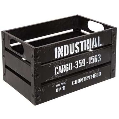 Lot De 3 Caisses De Rangement Métalliques Empilables - Noir - Dimensions 50x30x23 Cm (la Plus Grande)