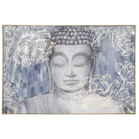 Toile imprimée encadrée Bouddha effet alu (1/4)