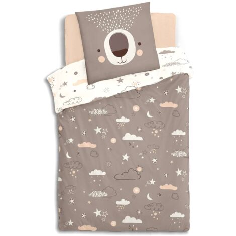 Parure de lit enfant 100% coton réversible OURSON
