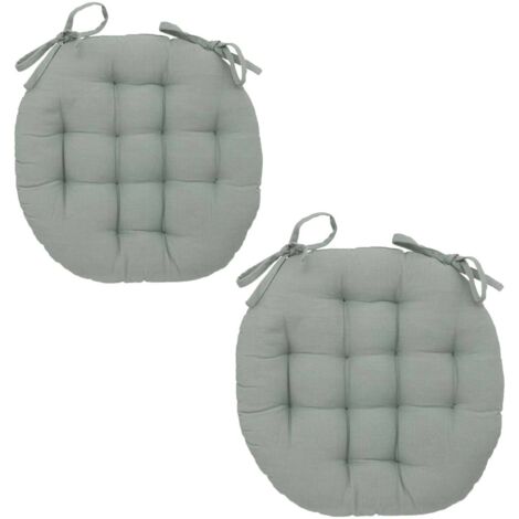Lot de 2 galettes de chaise rondes en coton