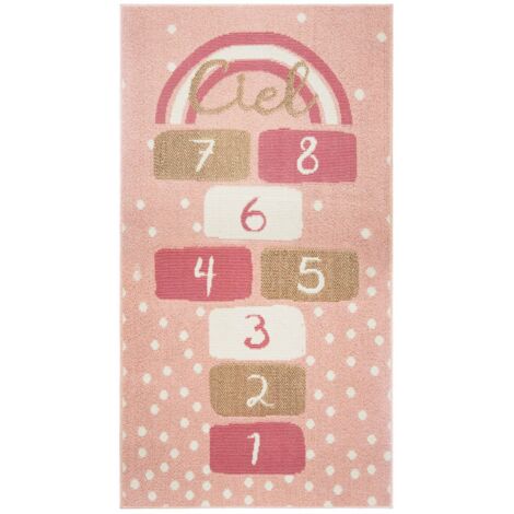 Tapis enfant rectangulaire en forme de marelle