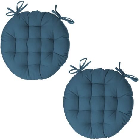Lot de 2 galettes de chaise rondes en coton