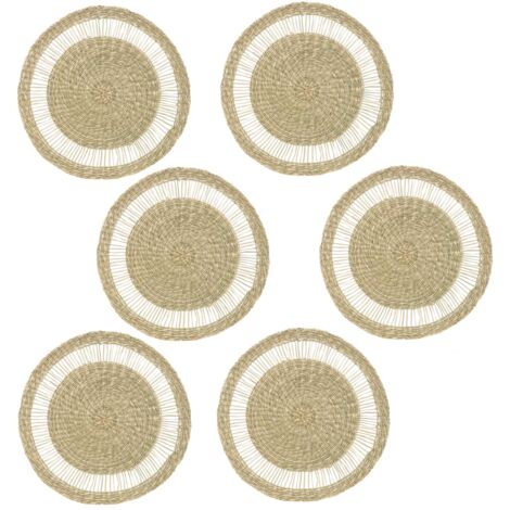 Set de table rond typha tressé marron 35cm