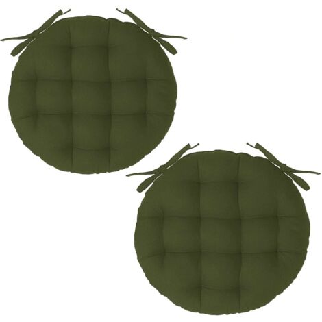 Lot de 2 galettes de chaise rondes en coton