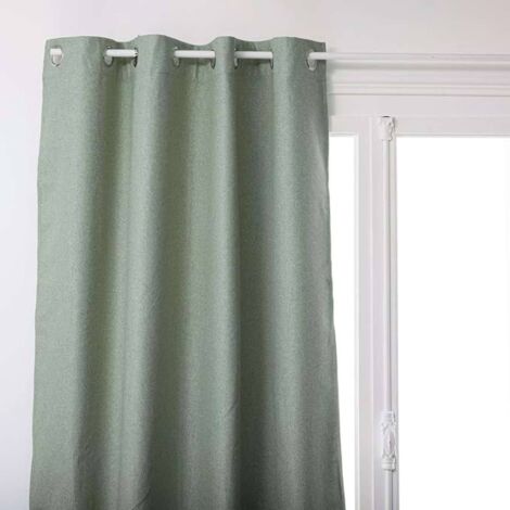 Atmosphera – Rideau occultant 140x260 cm – 100% polyester – 3 couches d'enduit opaque pour noir absolu – 8 œillets métalliques (1/3)
