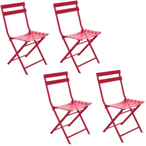 Lot de 4 chaises de jardin pliantes en métal GREENSBORO (1/4)