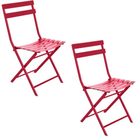 Lot de 2 chaises de jardin pliantes en métal GREENSBORO (1/4)