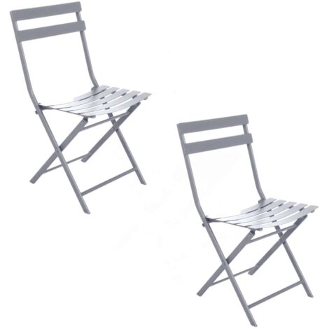 Lot de 2 chaises de jardin pliantes en métal GREENSBORO