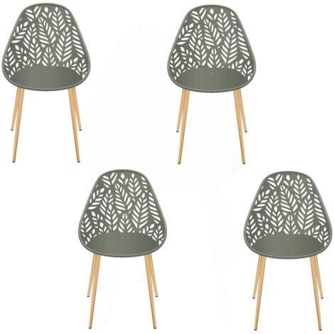 Lot de 4 chaises d'extérieur effet ajouré CALVI (1/4)