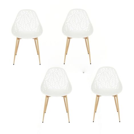 Lot de 4 chaises d'extérieur effet ajouré CALVI (1/5)